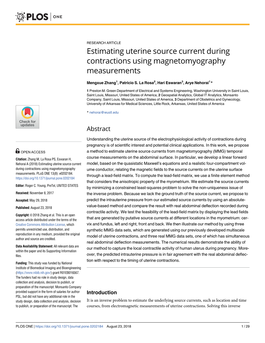 Estimating Uterine Source Current During Contractions Using Magnetomyography Measurements