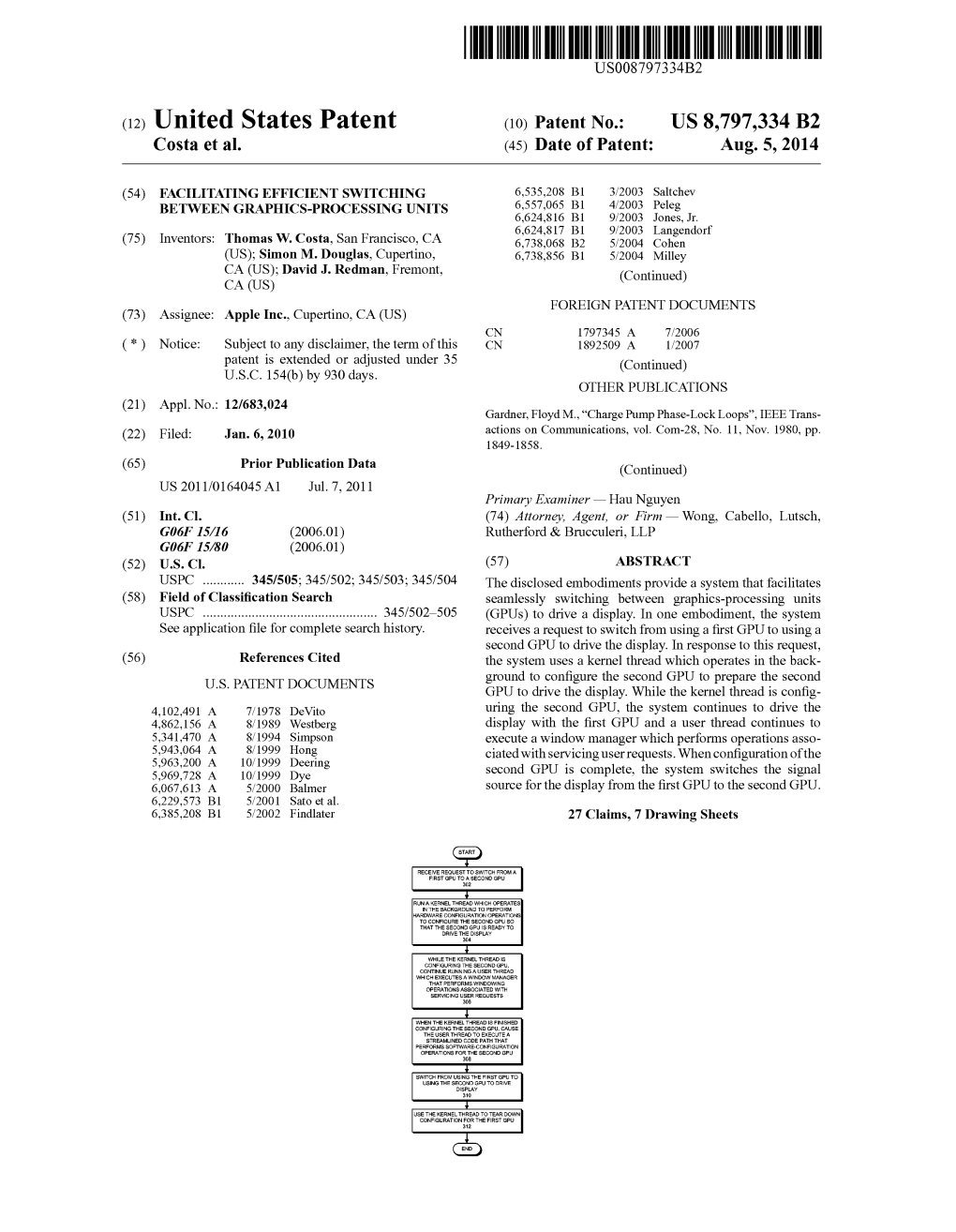 (12) United States Patent (10) Patent No.: US 8,797,334 B2 Costa Et Al