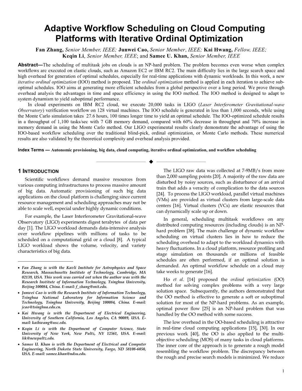 Dynamic Workflow Optimization on Virtual Clusters for Cloud Computing