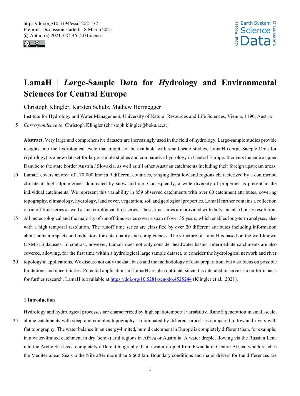 Large-Sample Data for Hydrology and Environmental Sciences for Central