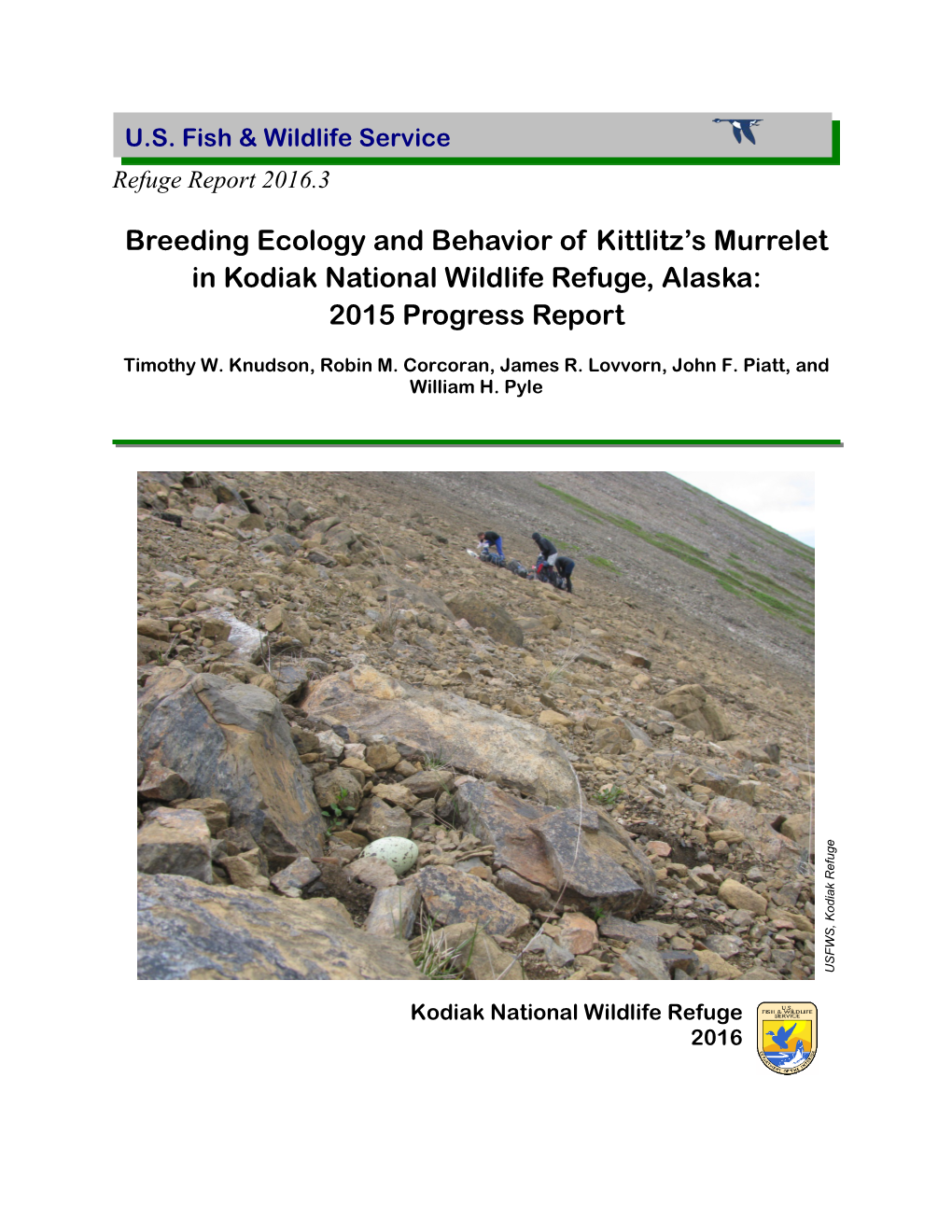 2015 Kittlitz's Murrelet Progress Report
