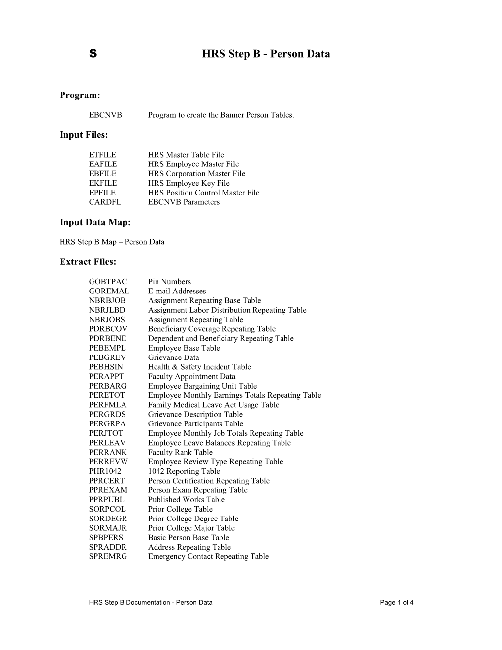 HRS Step B Documentation