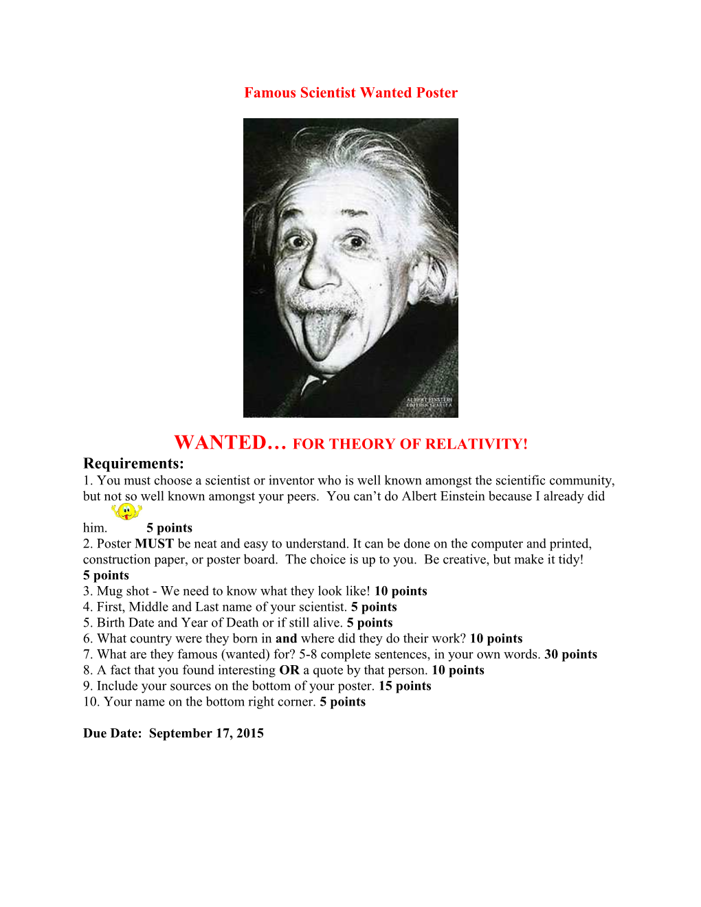 Famous Scientist Wanted Poster s1