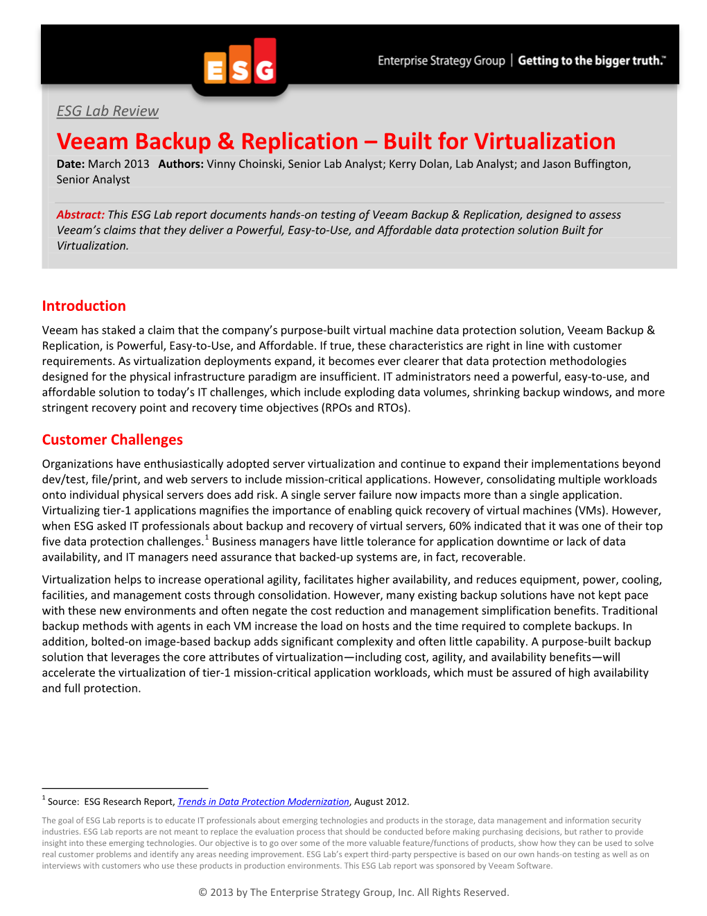 Veeam Backup & Replication – Built for Virtualization