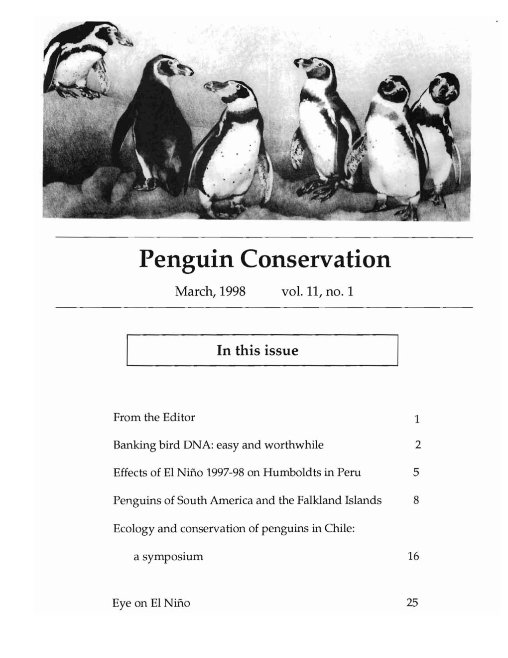 Penguin Conservation March, 1998 Vol