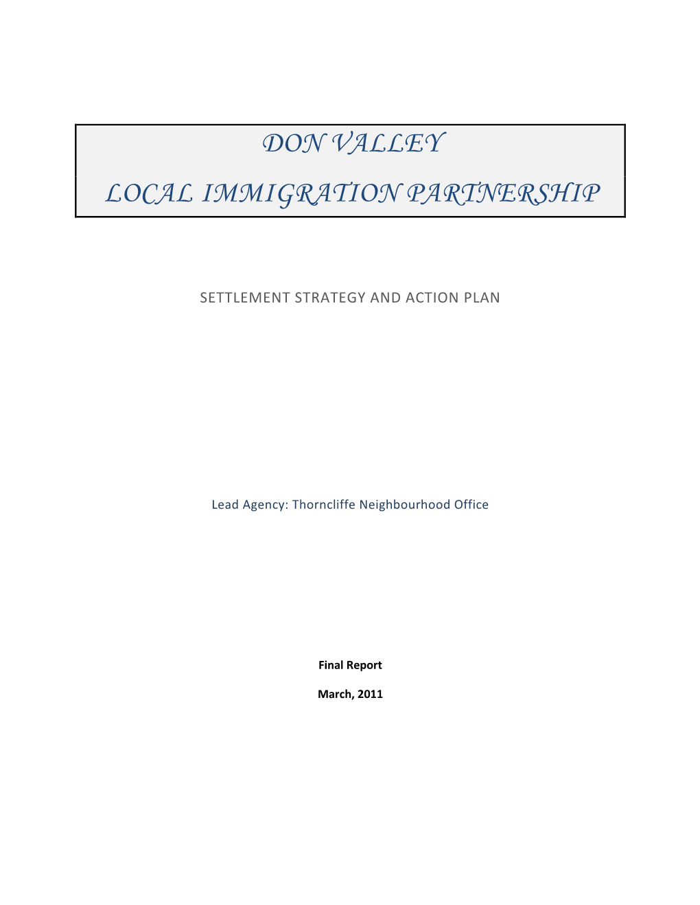 Don Valley Local Immigration Partnership