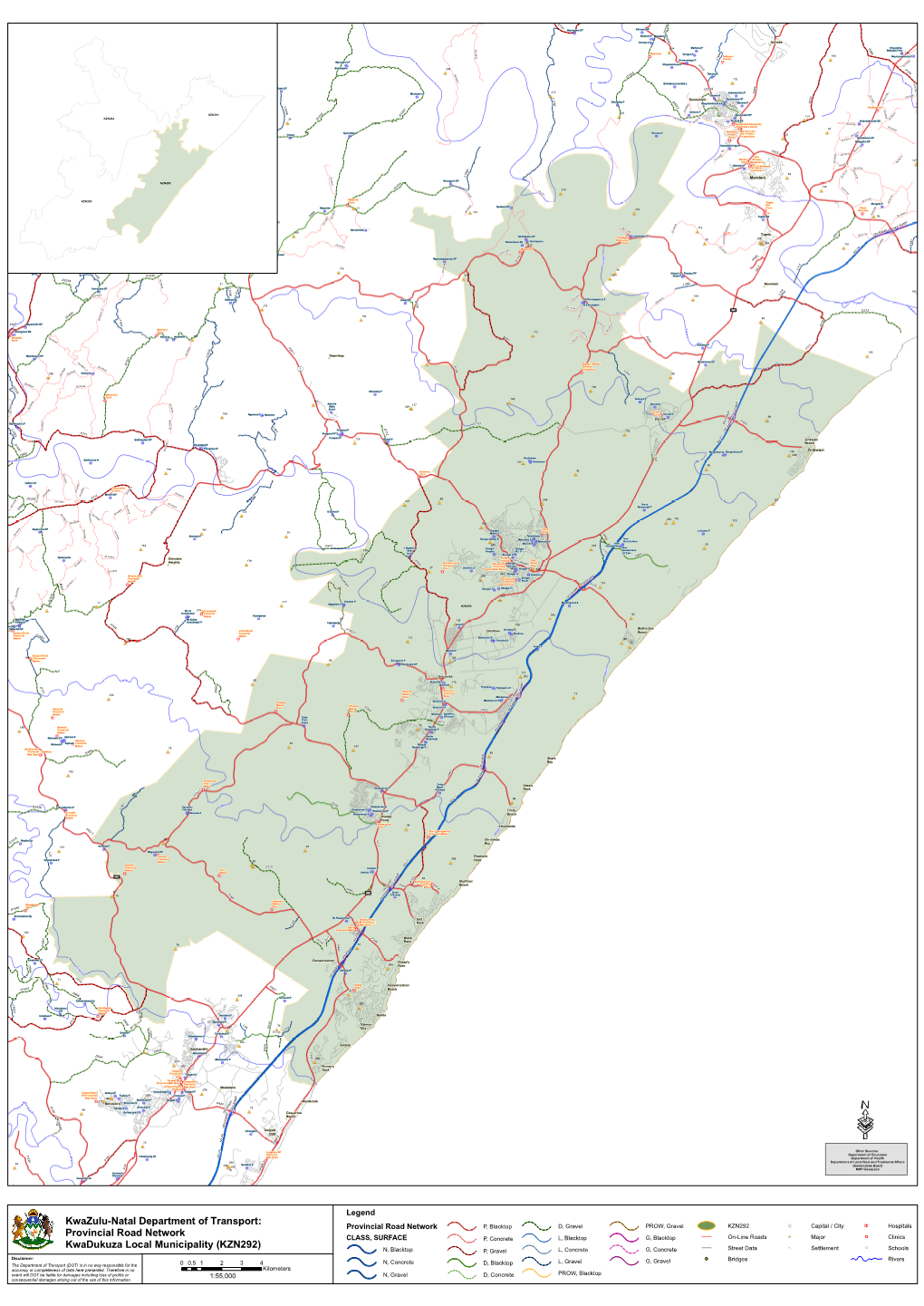 Provincial Road Network Kwadukuza Local Municipality (KZN292)