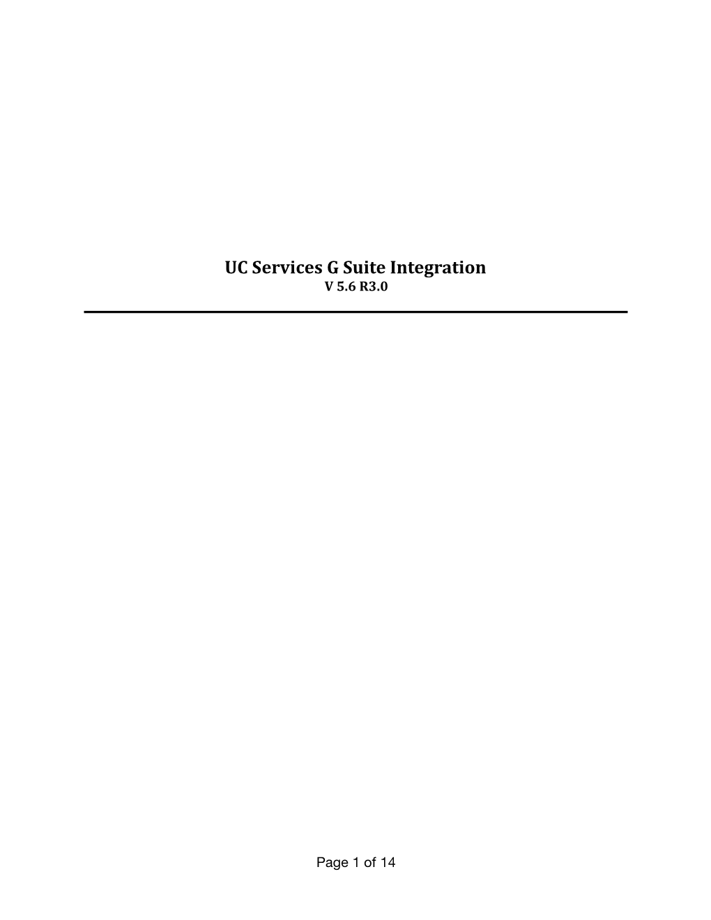 UC Services G Suite Integration V 5.6 R3.0