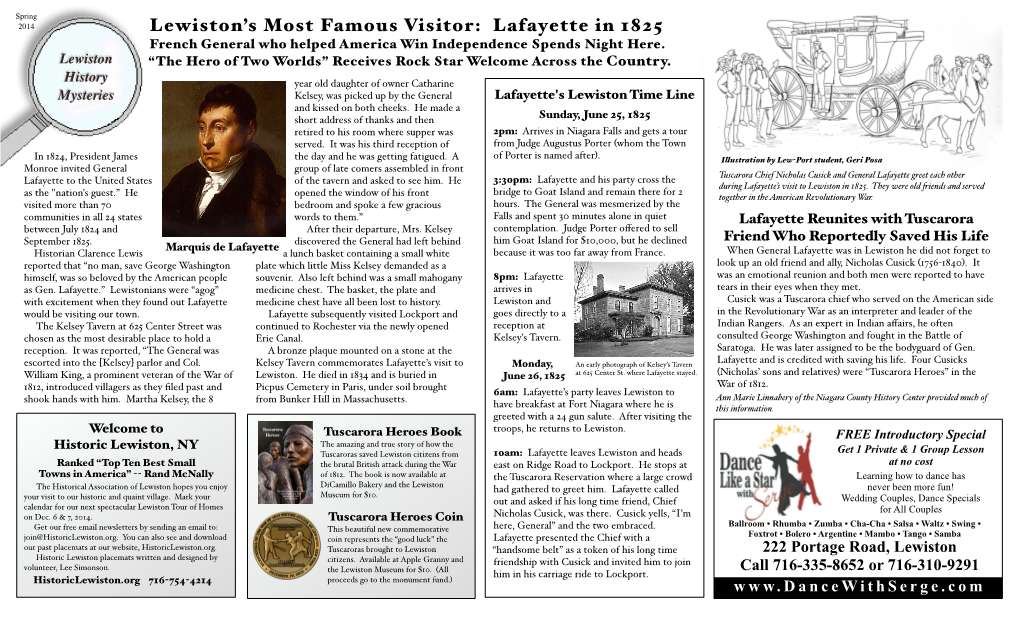 Lewiston's Most Famous Visitor: Lafayette in 1825