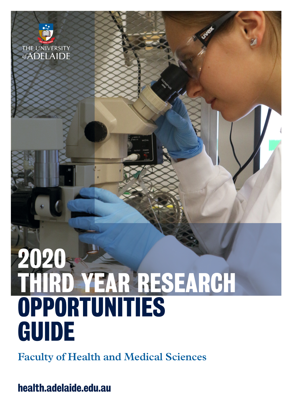 2020 THIRD YEAR RESEARCH OPPORTUNITIES GUIDE Faculty of Health and Medical Sciences Health.Adelaide.Edu.Au CONTENTS