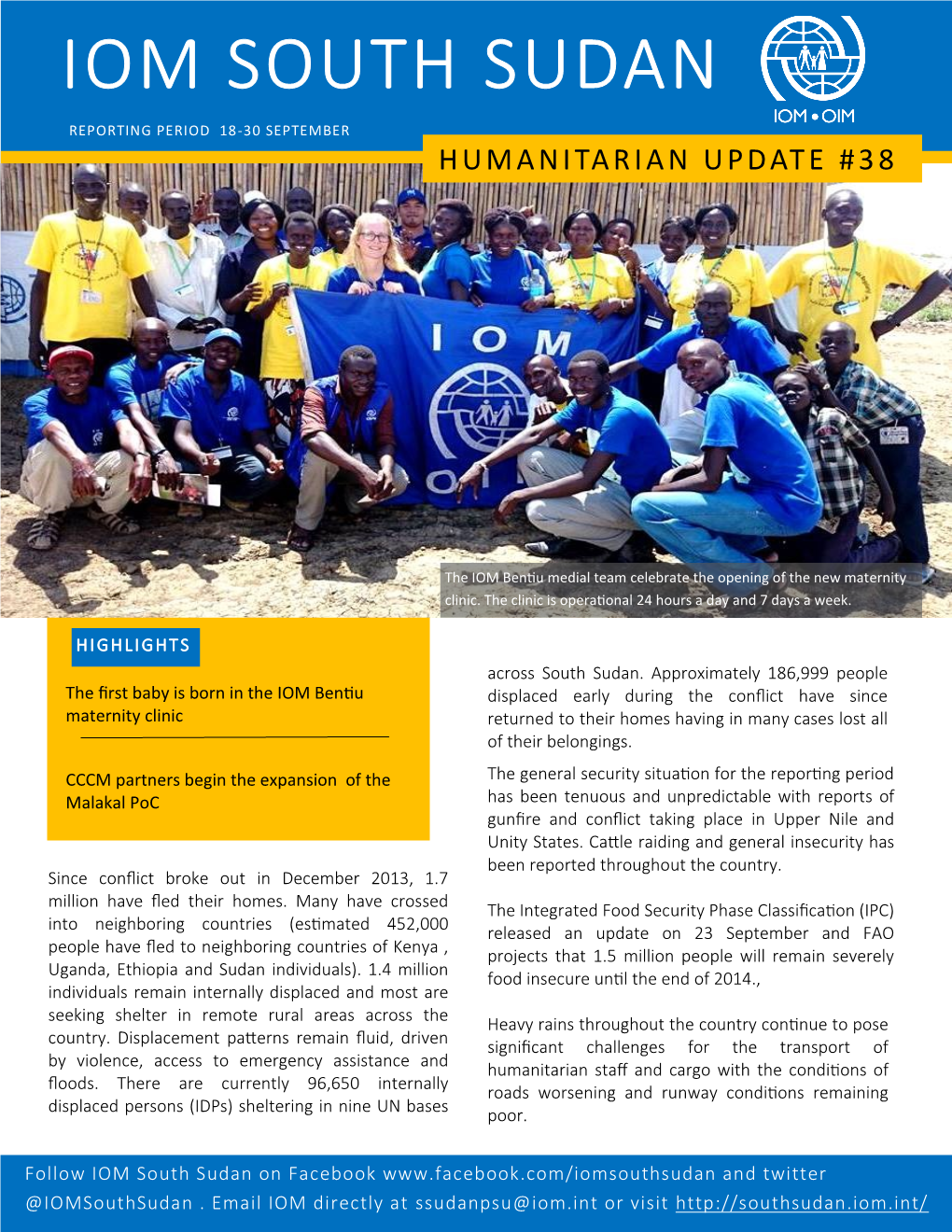 IOM South Sudan Humanitarian Update