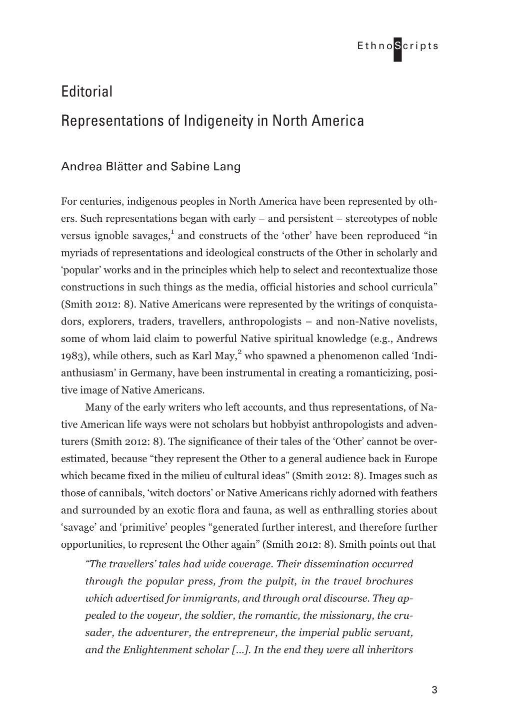 Editorial Representations of Indigeneity in North America