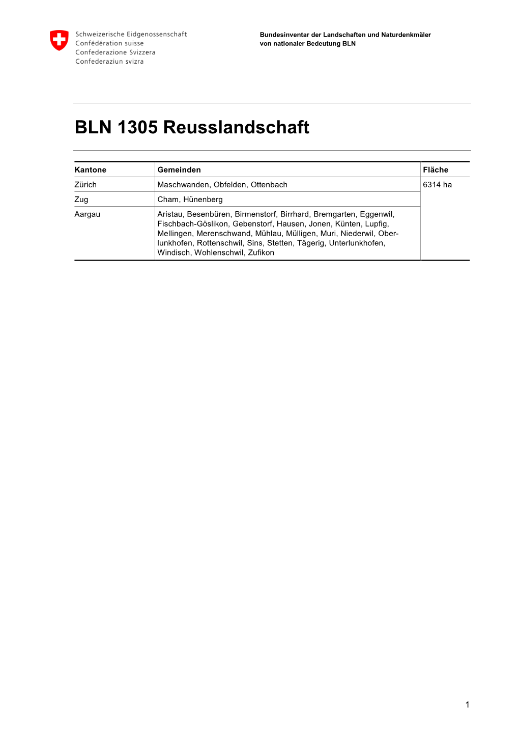 BLN 1305 Reusslandschaft