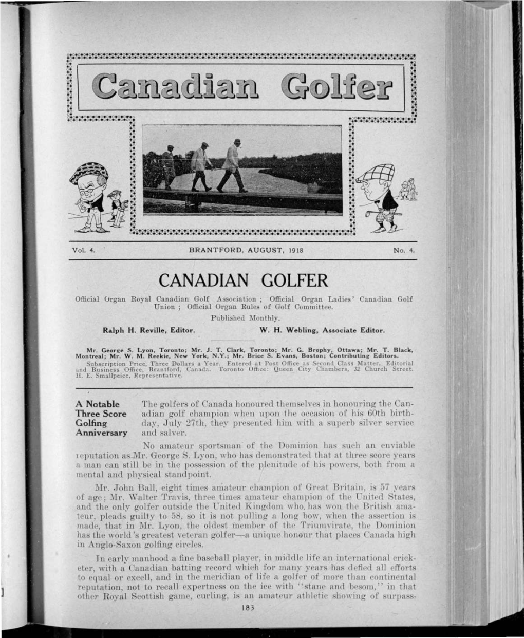 Canadian Golfer, August, 1918