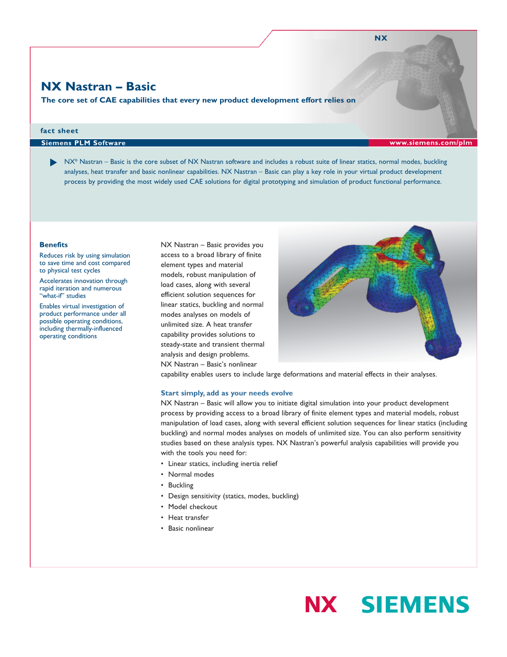 NX Nastran – Basic Fact Sheet