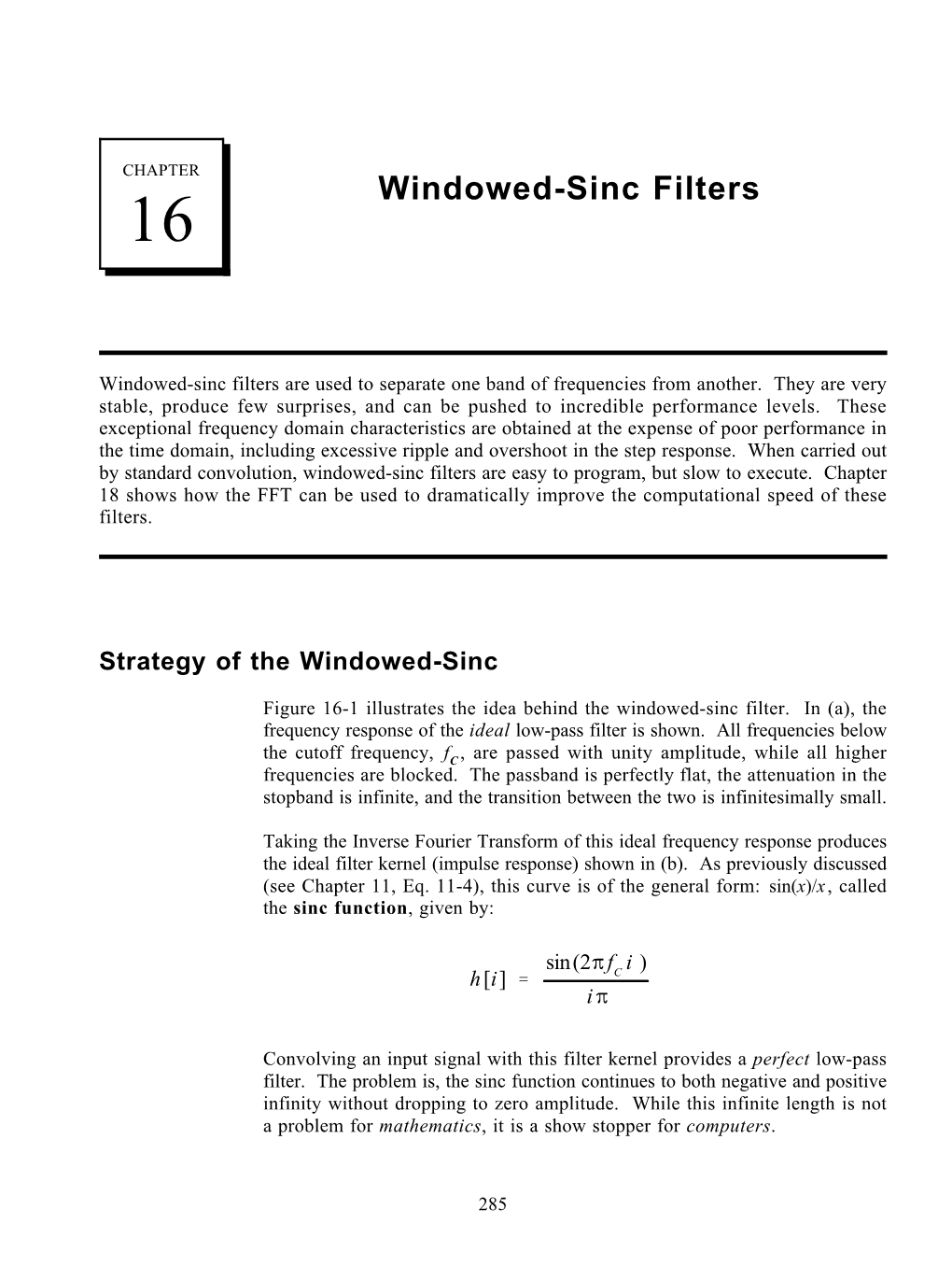 Chapter 16: Windowed-Sinc Filters