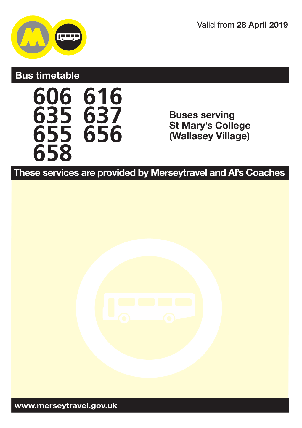 Buses Serving St Mary's College from 28 April 2019