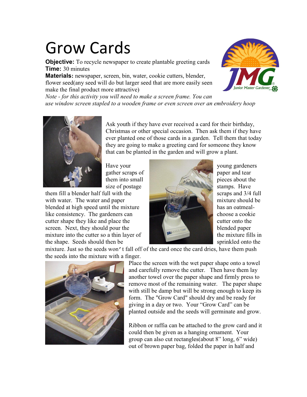 Grow Cards Lesson