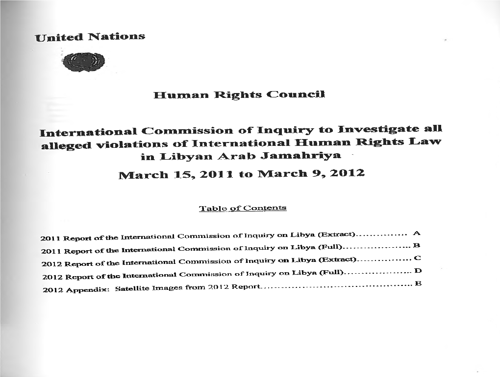 Final Report of the Commission of Inquiry for Libya (2011-12)