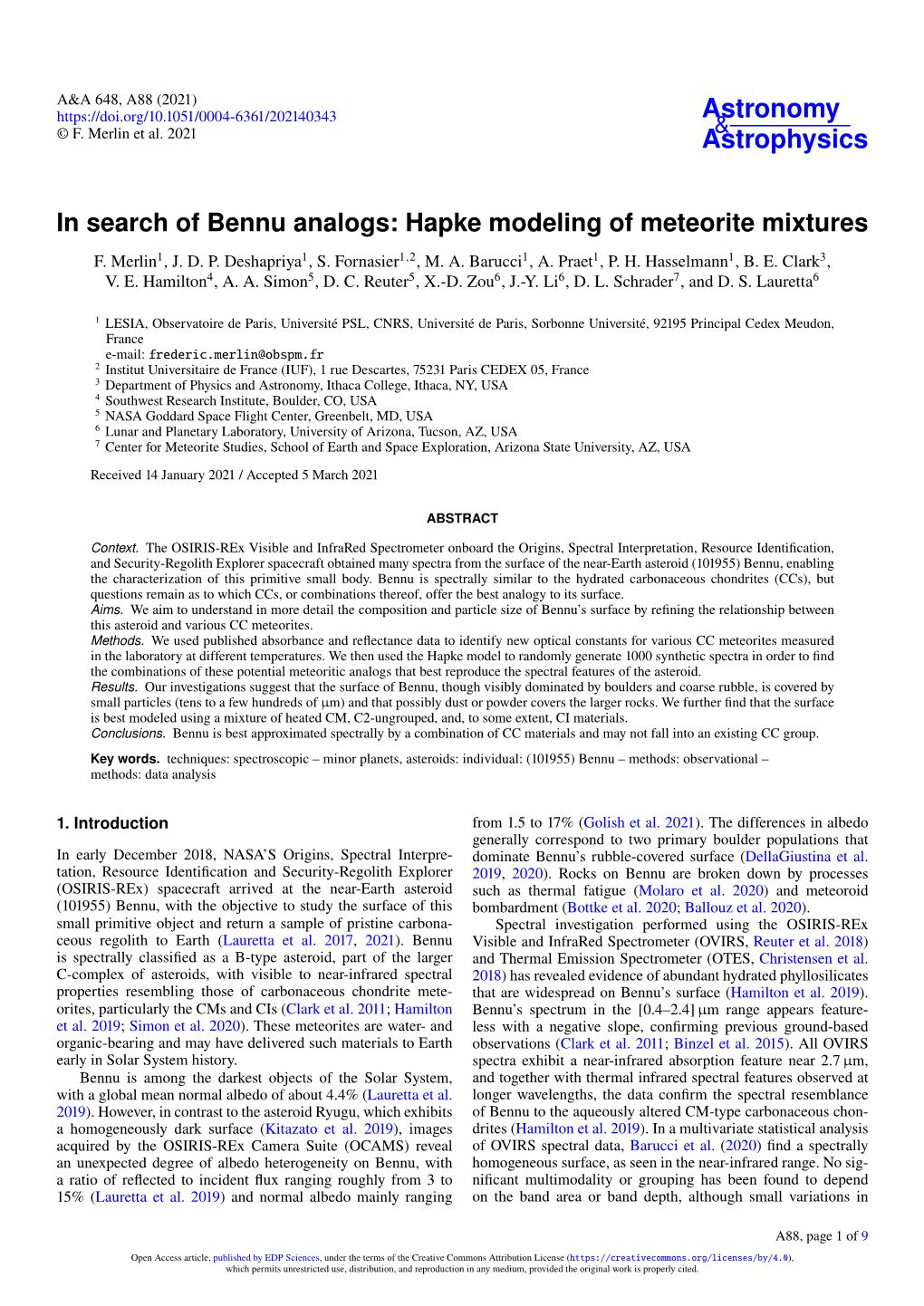 In Search of Bennu Analogs: Hapke Modeling of Meteorite Mixtures F