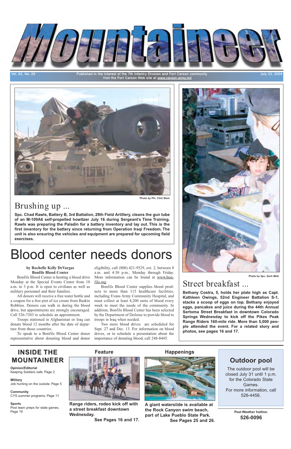 July 23, 2004 Visit the Fort Carson Web Site At