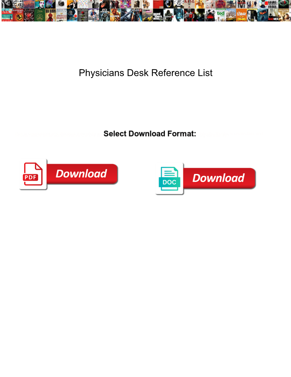 Physicians Desk Reference List