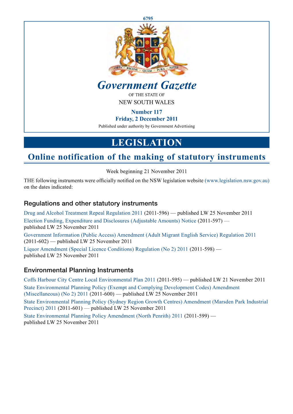 Government Gazette