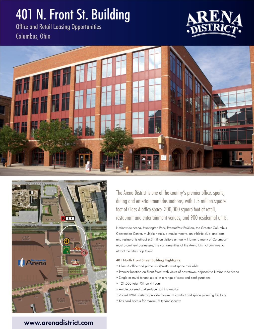 401 N. Front St. Building Office and Retail Leasing Opportunities Columbus, Ohio