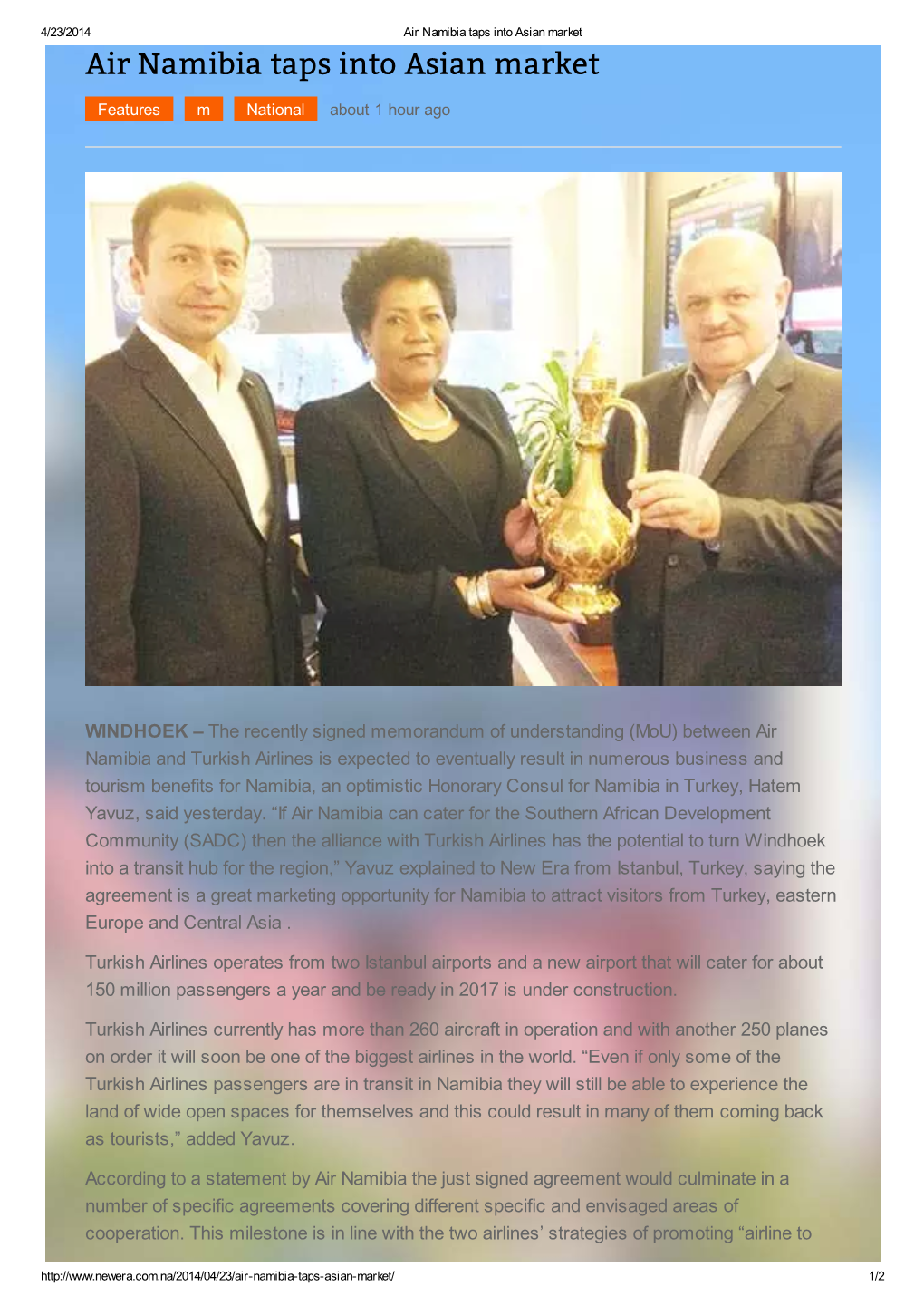 Air Namibia Taps Into Asian Market Air Namibia Taps Into Asian Market