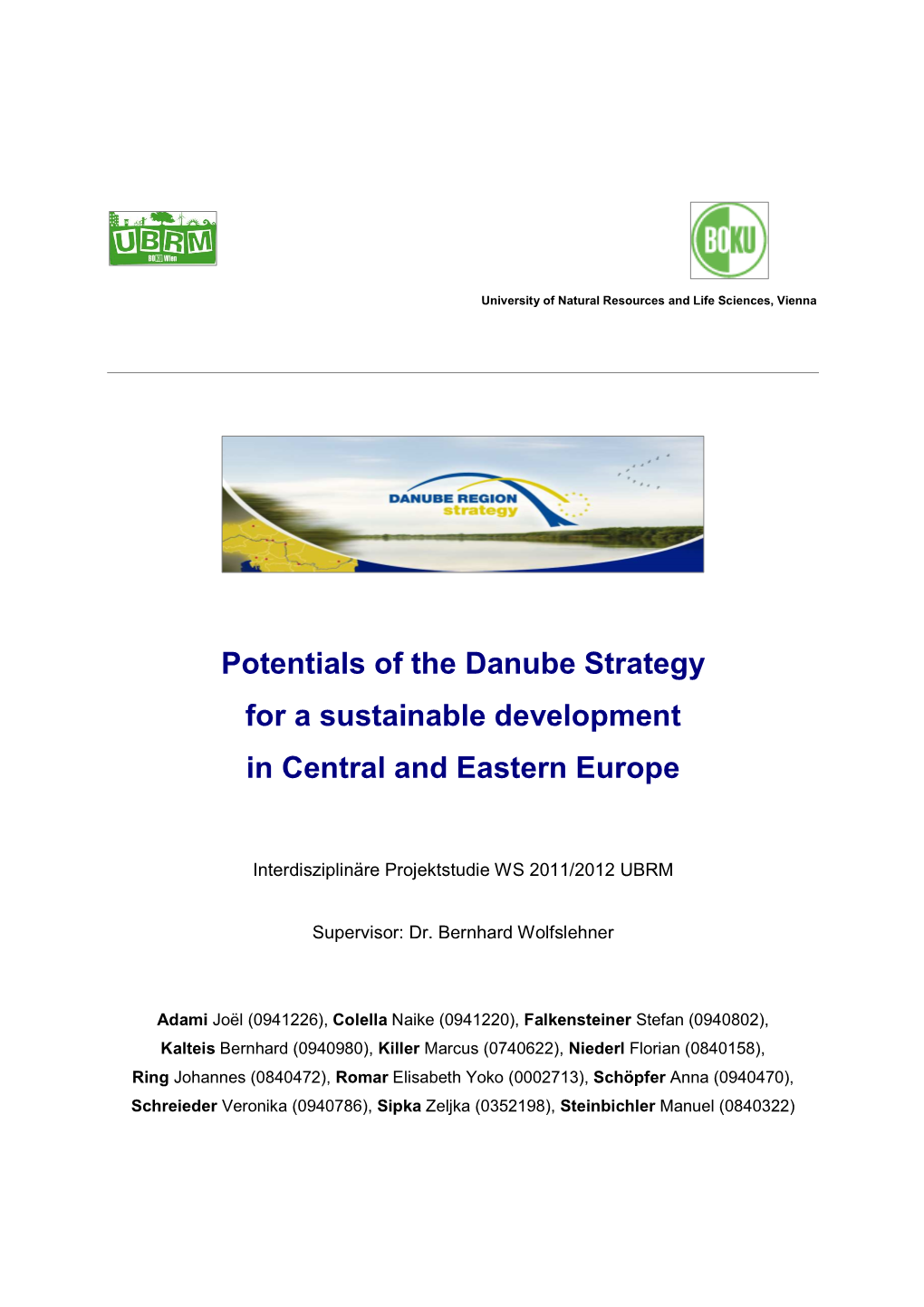 Potentials of the Danube Strategy for a Sustainable Development in Central and Eastern Europe