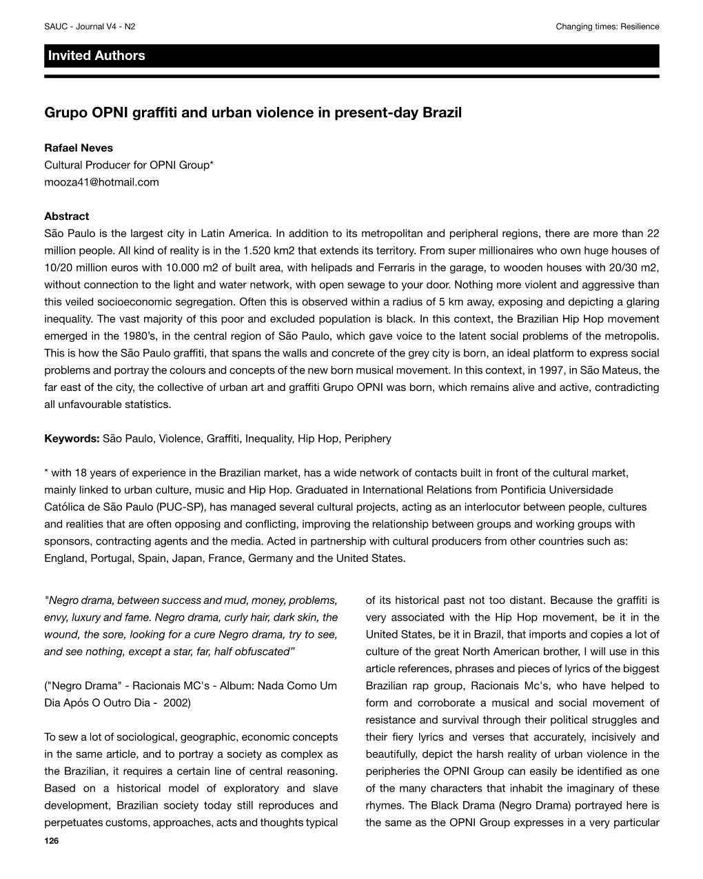 Grupo OPNI Graffiti and Urban Violence in Present-Day Brazil