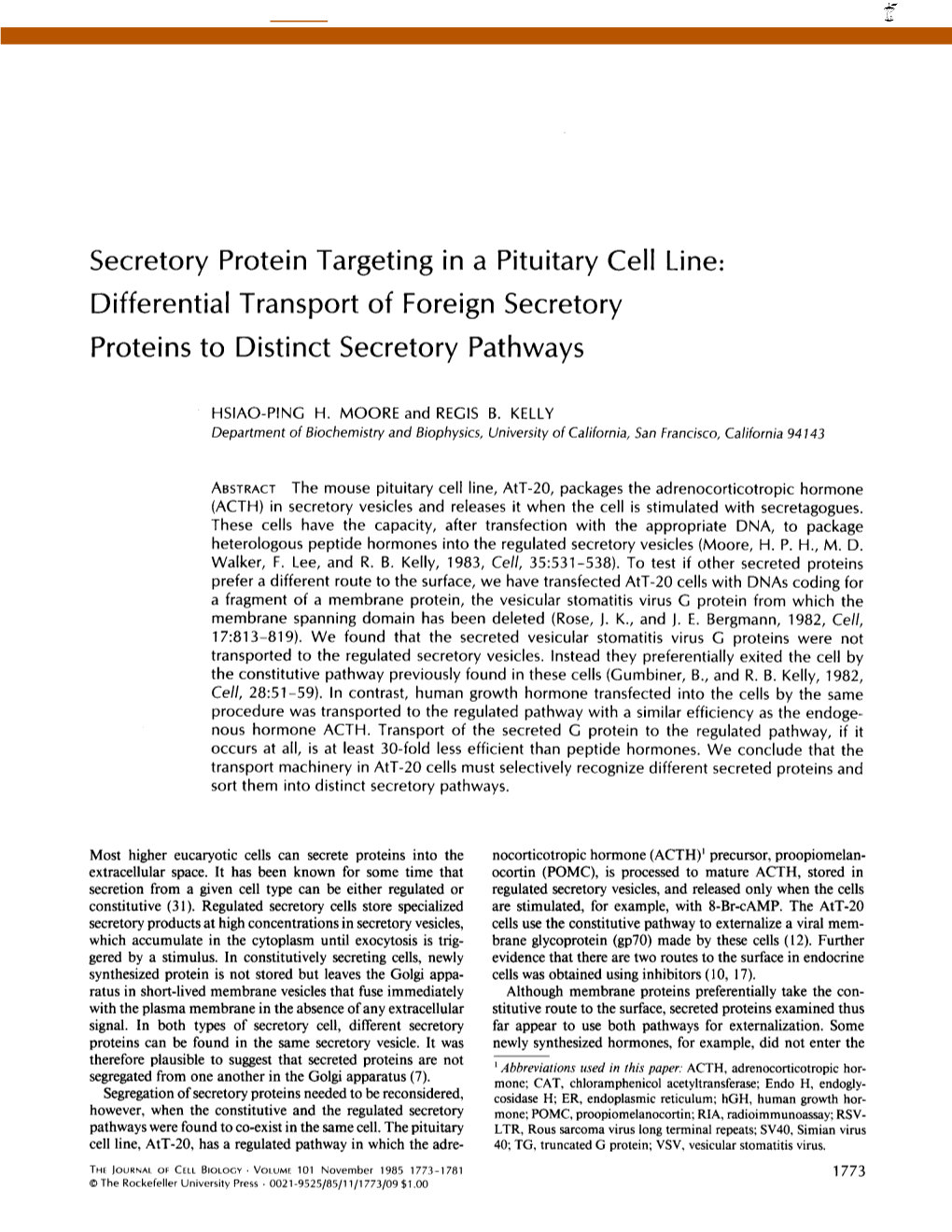 Secretory Protein Targeting in a Pituitary Cell Differential Transport