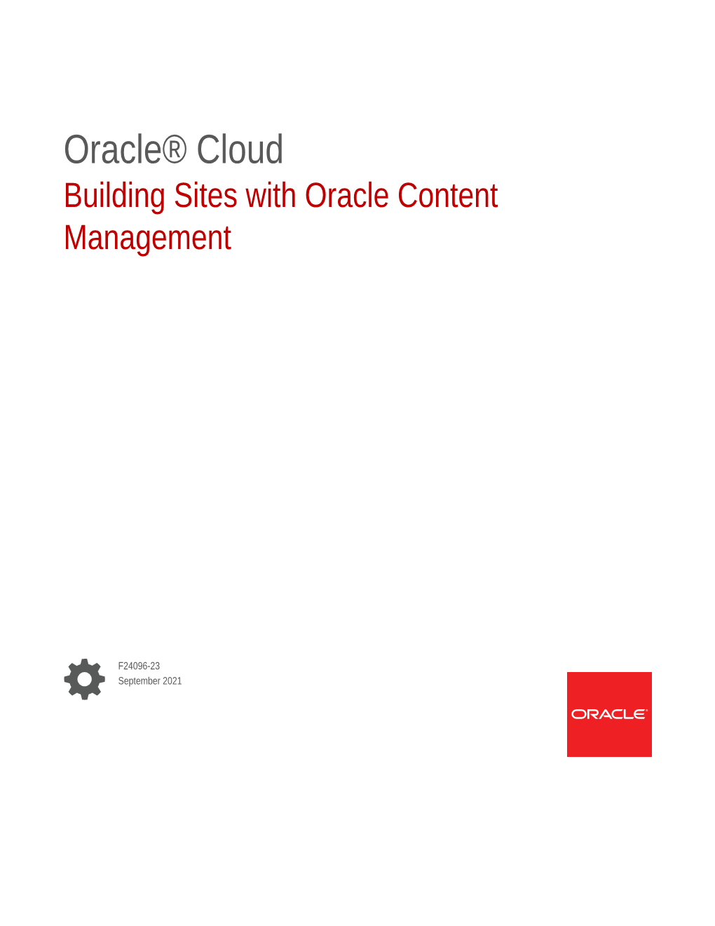 Building Sites with Oracle Content Management