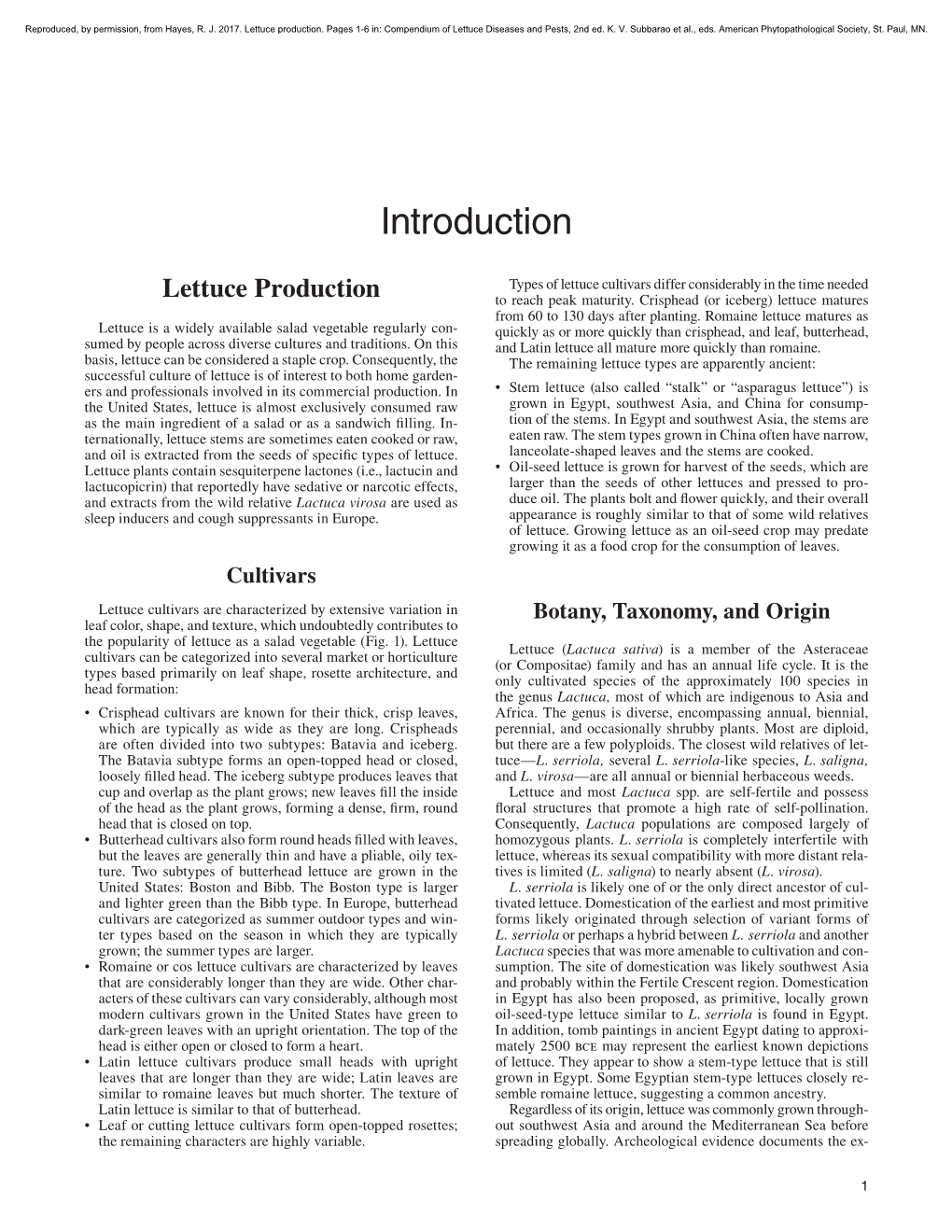 Lettuce Compendium Introduction