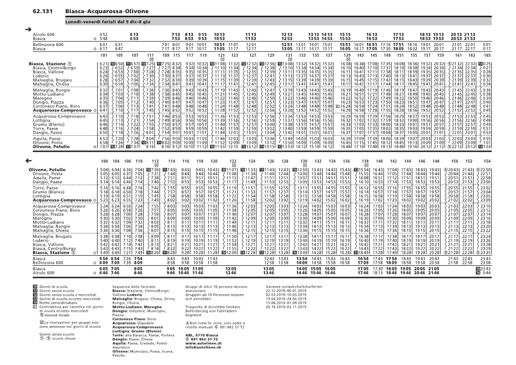 62.131 Biasca–Acquarossa–Olivone