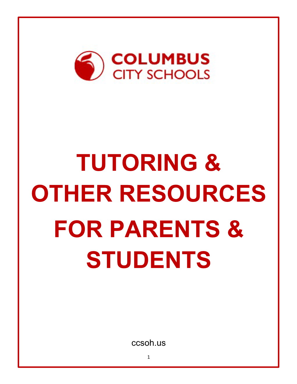 Tutoring & Other Resources for Parents & Students