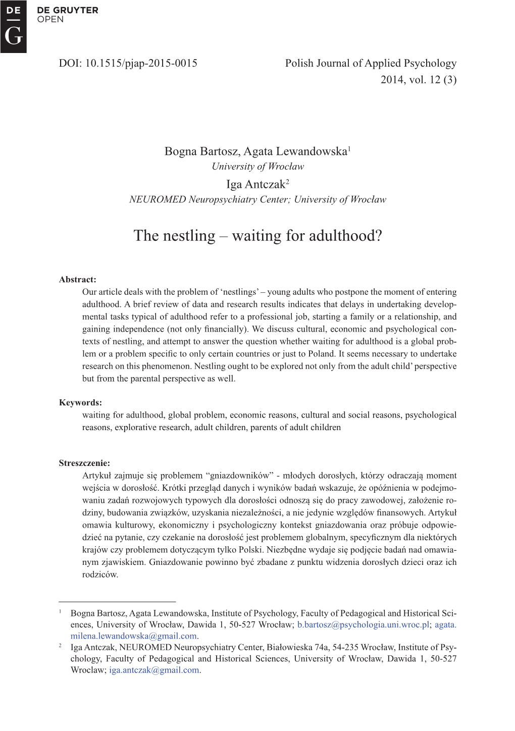 The Nestling – Waiting for Adulthood?