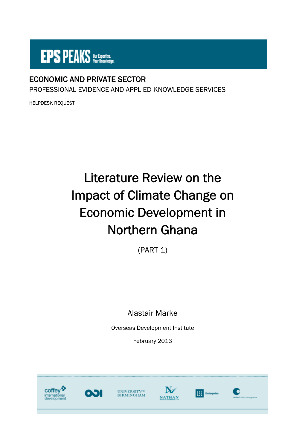 Literature Review on the Impact of Climate Change on Economic Development in Northern Ghana