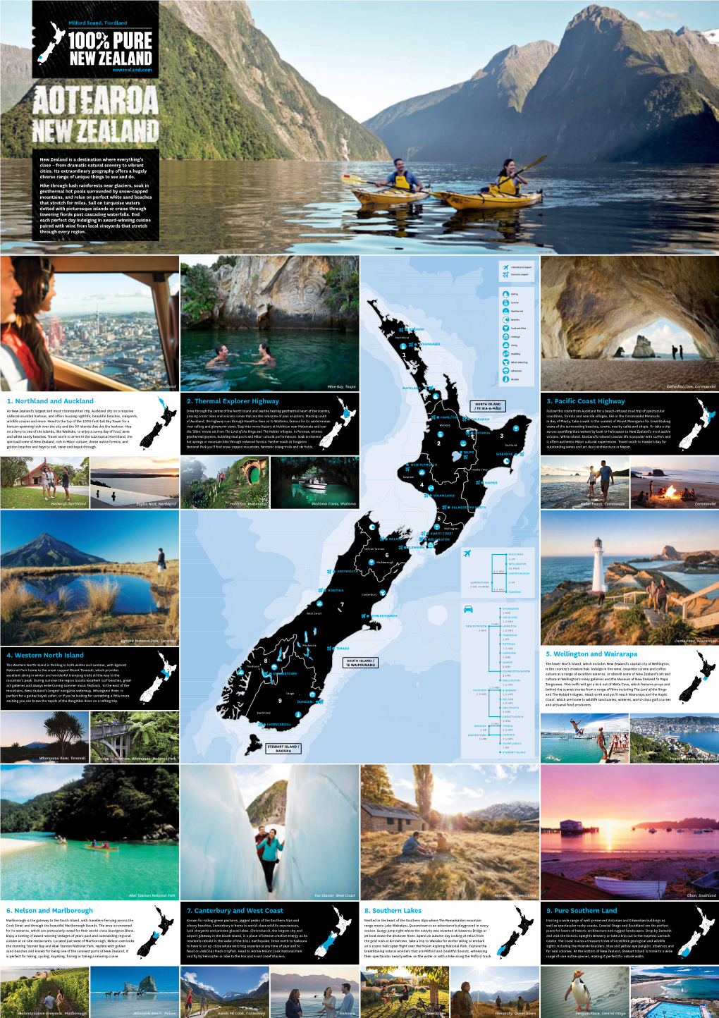 8. Southern Lakes 5. Wellington and Wairarapa 3. Pacific