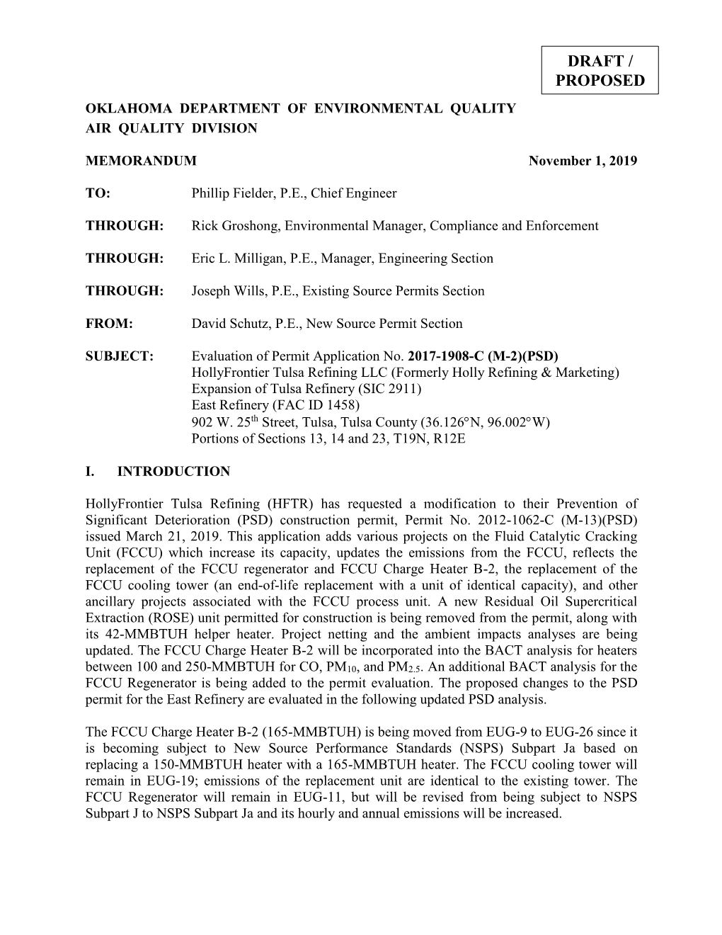 Oklahoma Department of Environmental Quality Air Quality Division