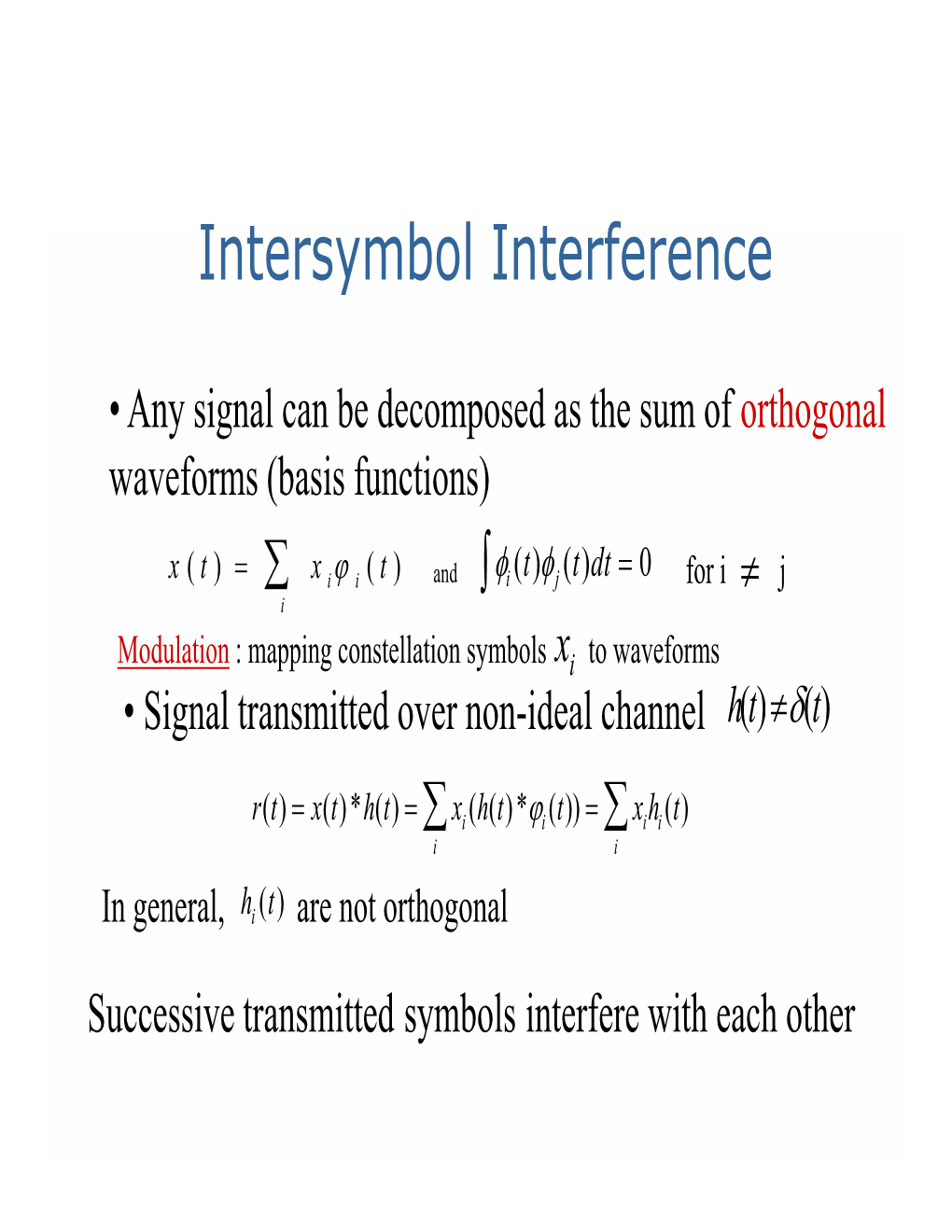 I T B L I T F Intersymbol Interference