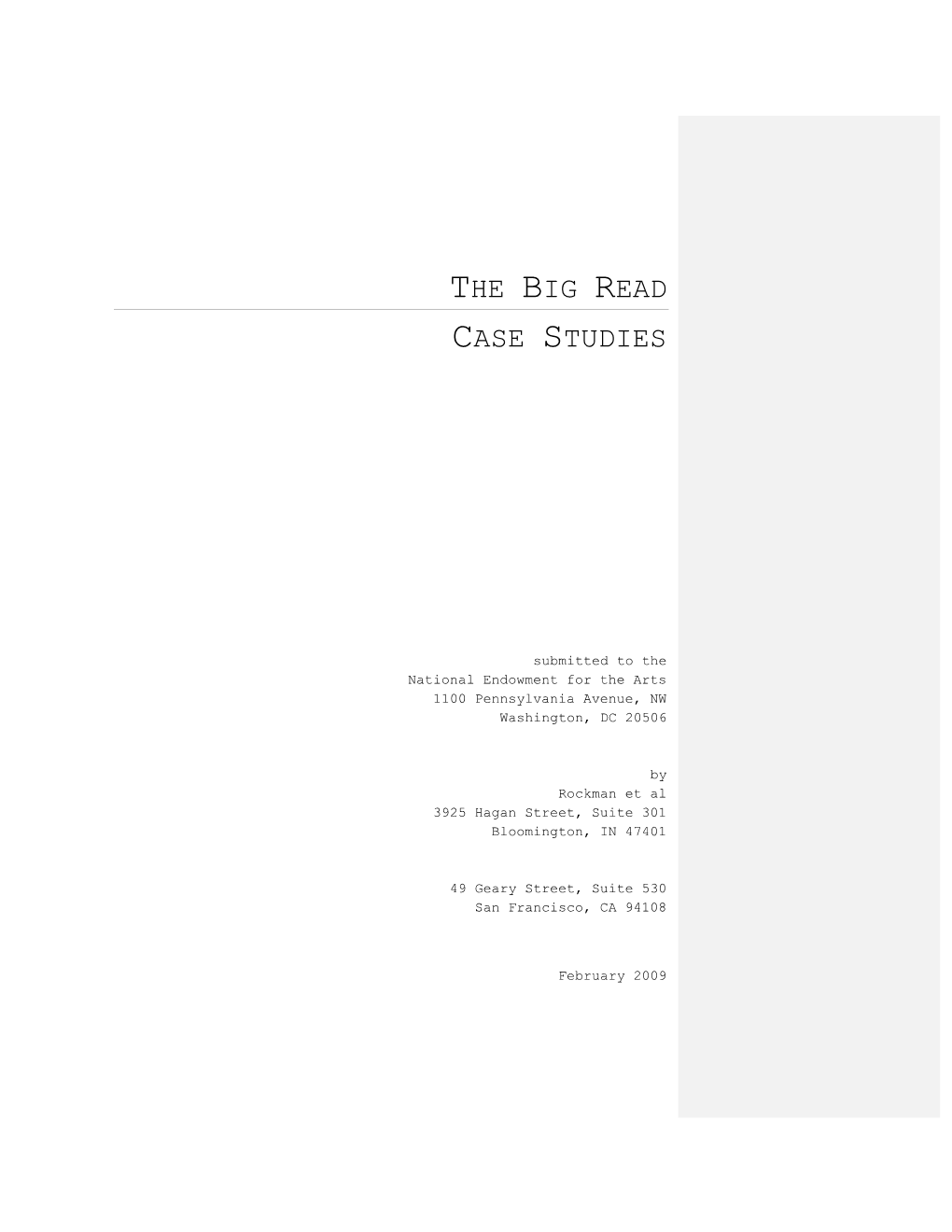 The Big Read Case Studies