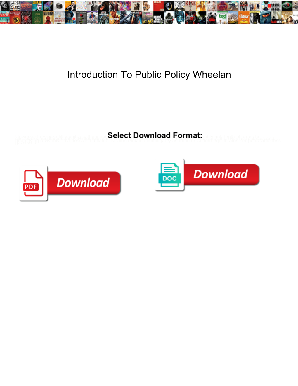 Introduction to Public Policy Wheelan