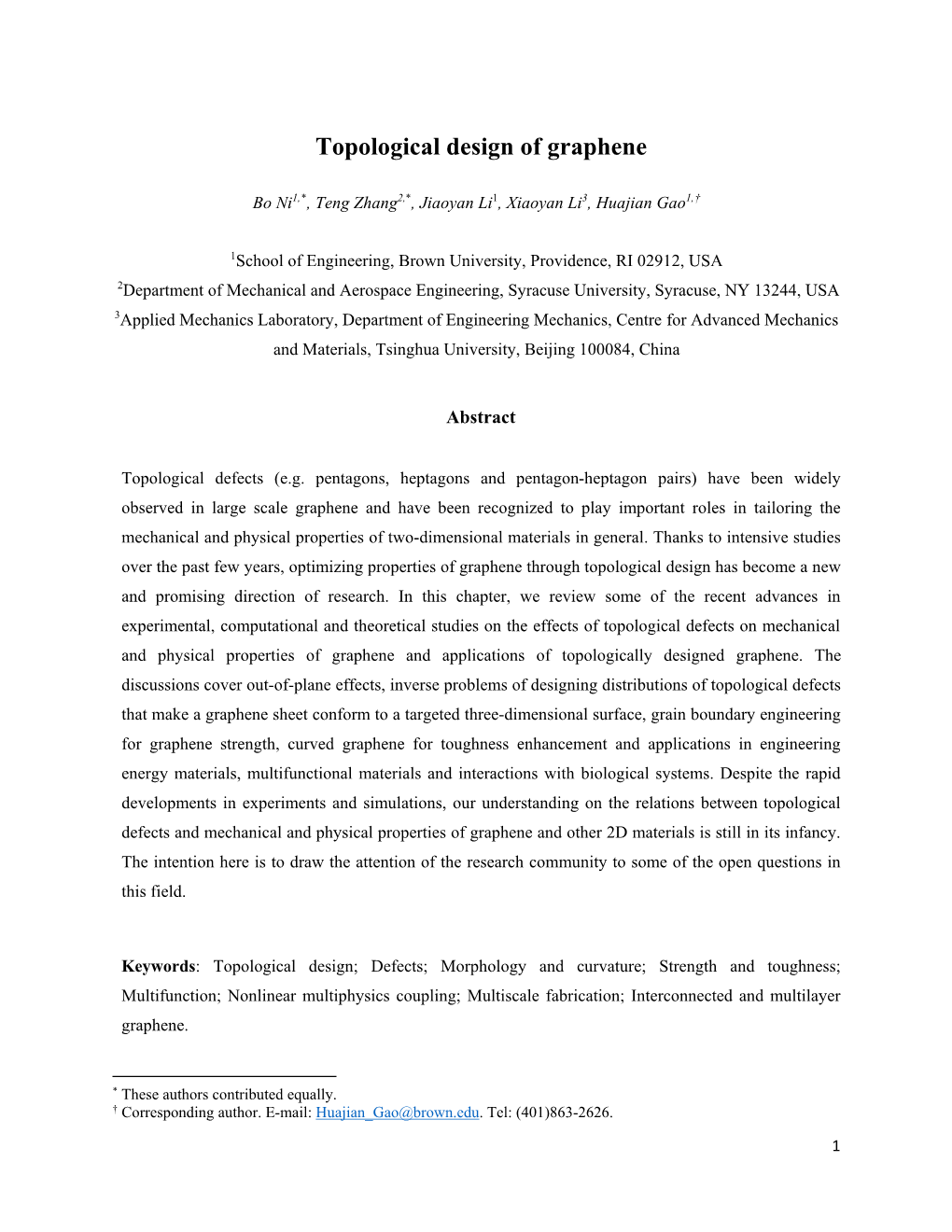 Topological Design of Graphene