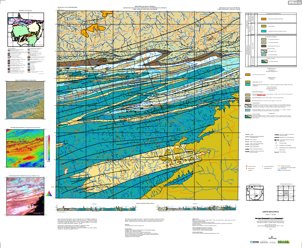 Carta Geológica Folha - Sd.21-Z-B-V - Brasilândia Escala 1:100.000 - Cprm - 2012