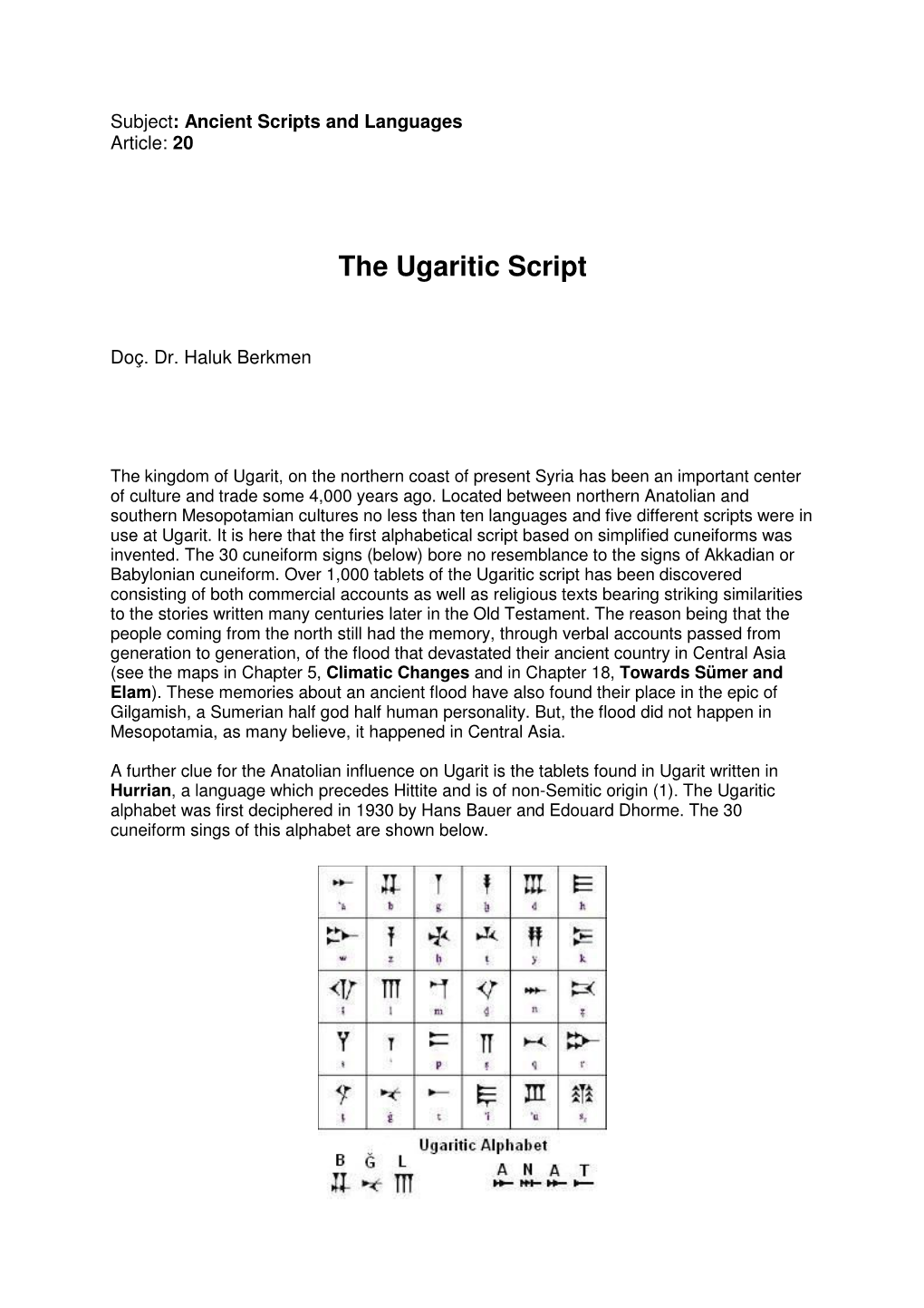 The Ugaritic Script