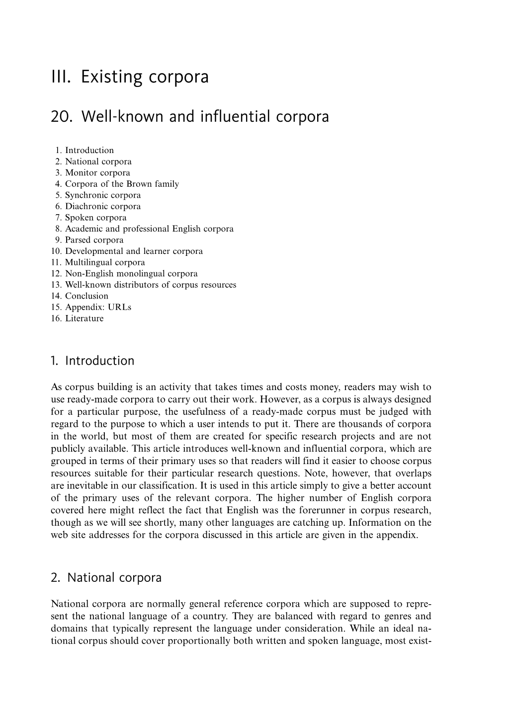 Corpus Linguistics, 1