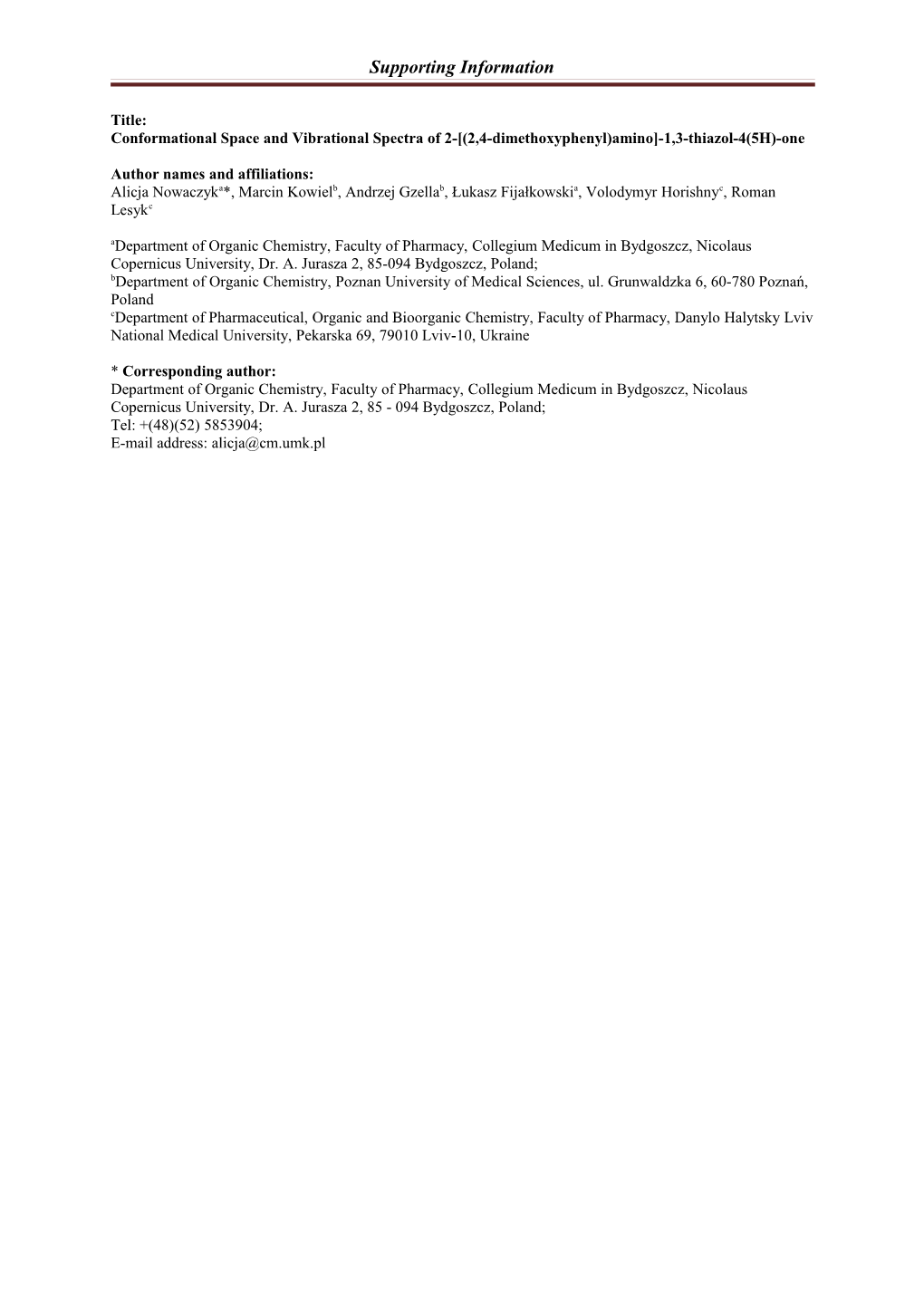 Conformational Space and Vibrational Spectra of 2- (2,4-Dimethoxyphenyl)Amino