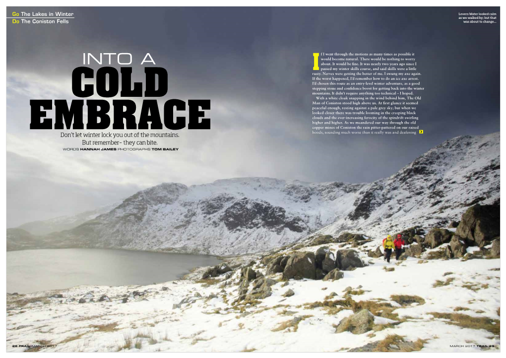 Into a Cold Embrace by Hannah James, Trail Magazine