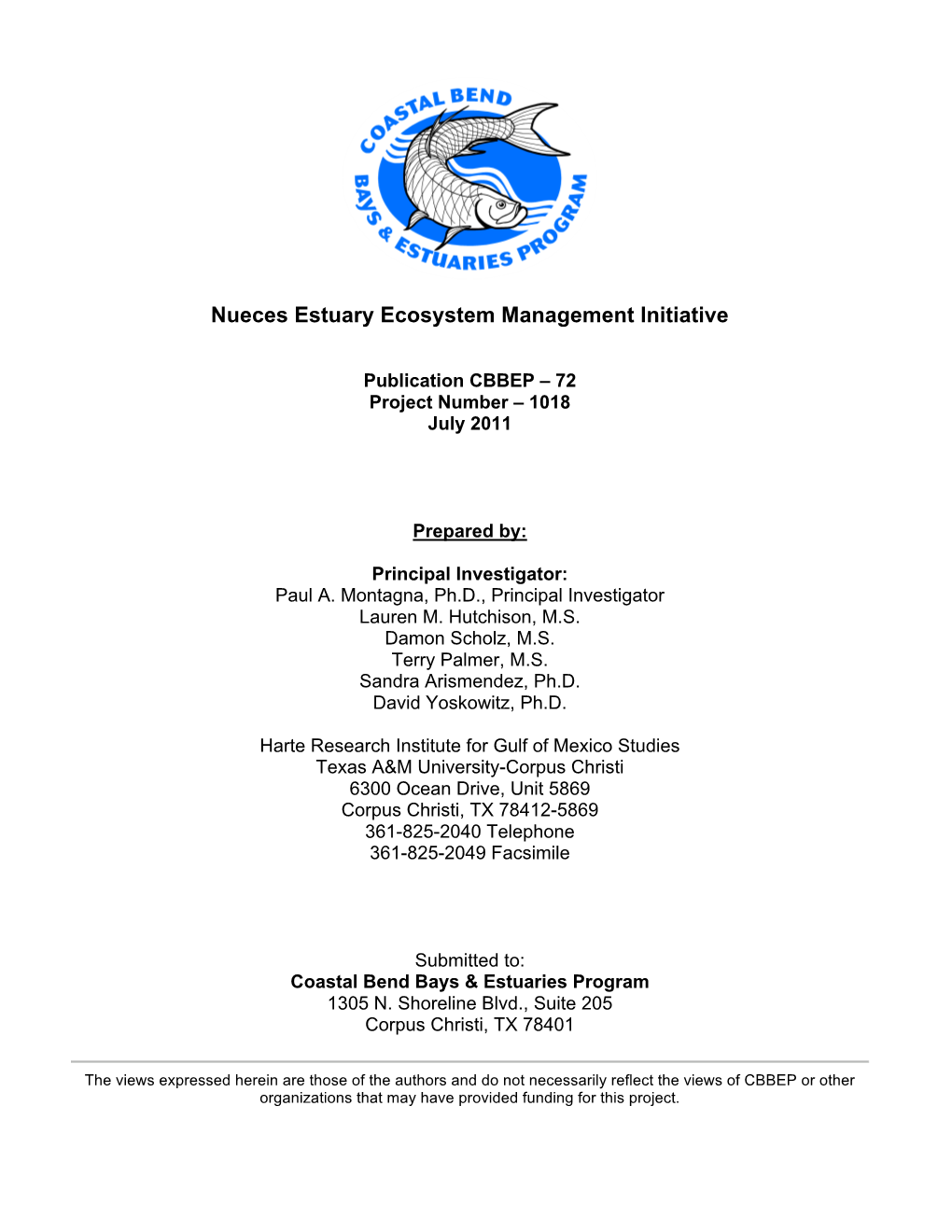 Nueces Estuary Ecosystem Management Initiative